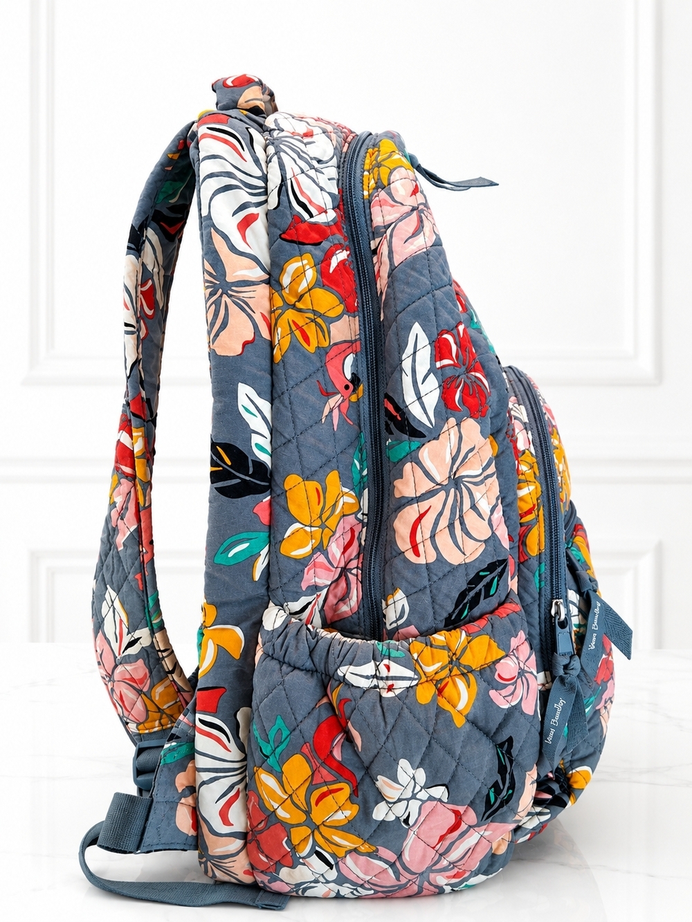 Vera Bradley Essentials Large Backpack "Coastal Paradise" Quilted Travel Laptop - Picture 4 of 16